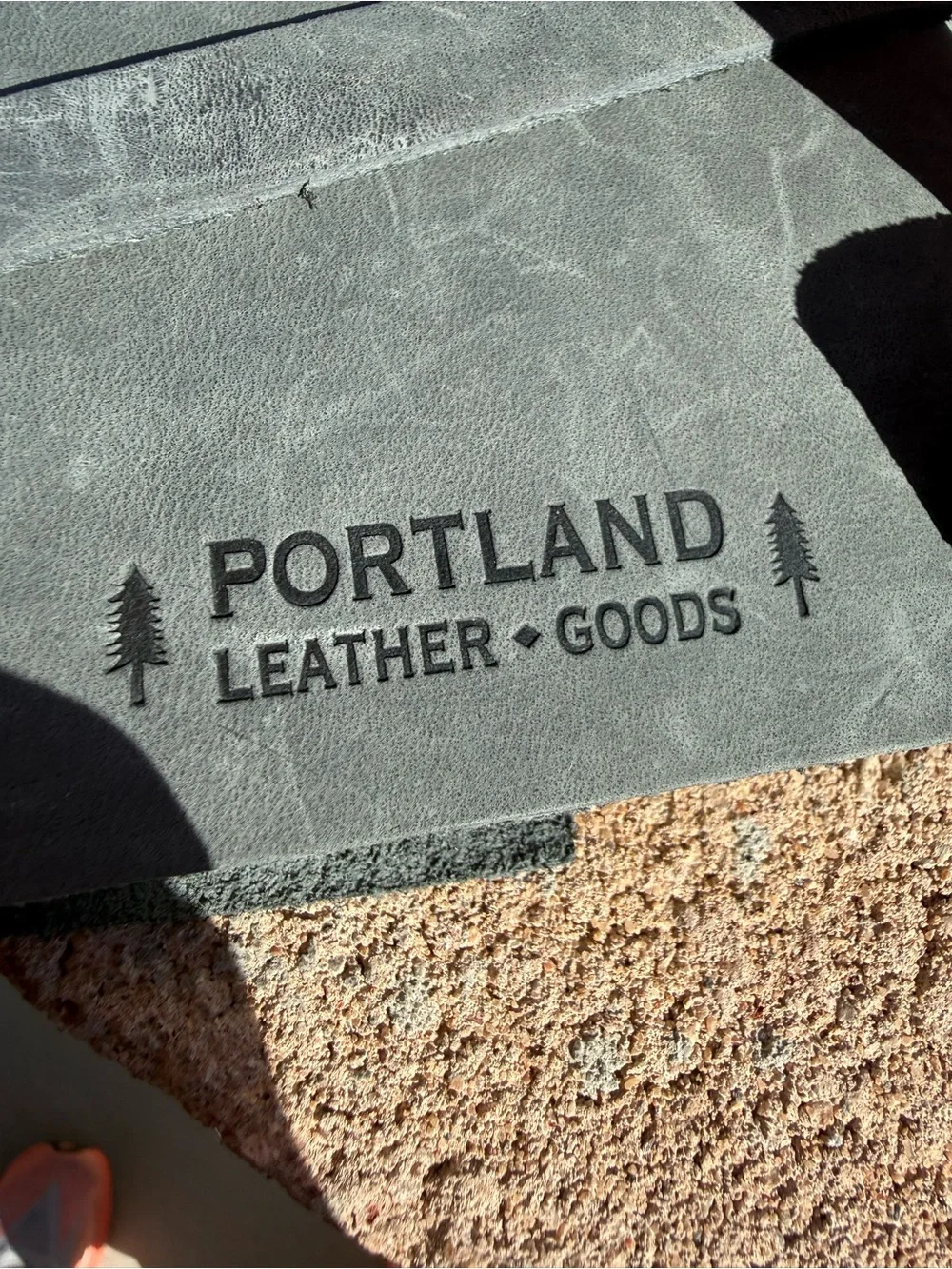 Portland Leather Goods Travel Journal - Gray Leather with Stone Clasp